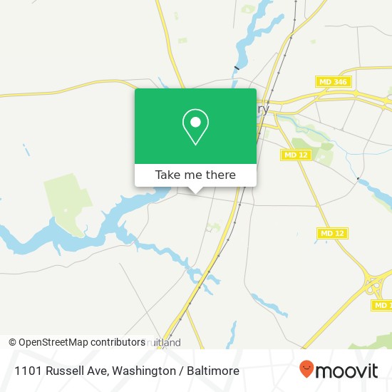 Mapa de 1101 Russell Ave, Salisbury, MD 21801