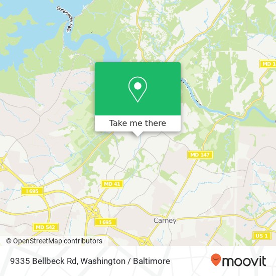 Mapa de 9335 Bellbeck Rd, Parkville, MD 21234