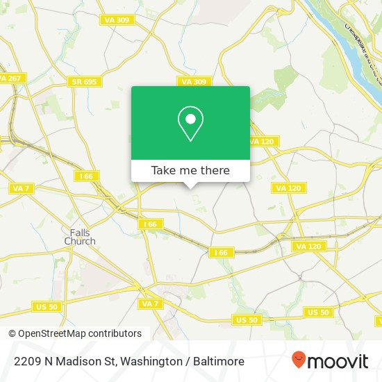 Mapa de 2209 N Madison St, Arlington, VA 22205