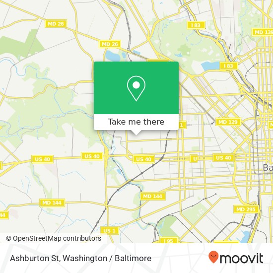Mapa de Ashburton St, Baltimore, MD 21216