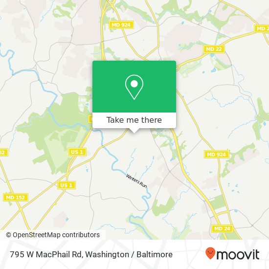 Mapa de 795 W MacPhail Rd, Bel Air (Bel), MD 21014