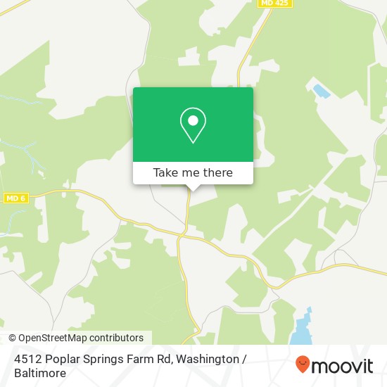 Mapa de 4512 Poplar Springs Farm Rd, La Plata, MD 20646