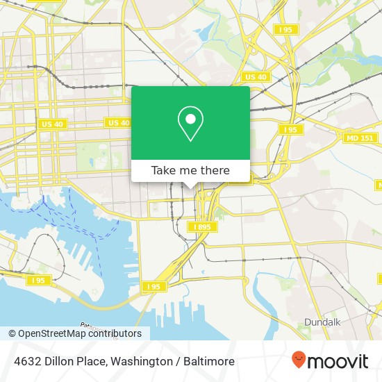 Mapa de 4632 Dillon Place, 4632 Dillon Pl, Baltimore, MD 21224, USA