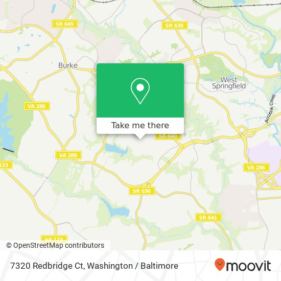 Mapa de 7320 Redbridge Ct, Springfield, VA 22153