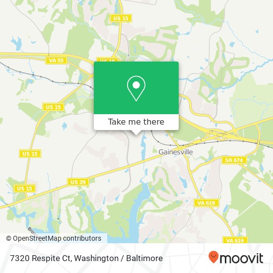 Mapa de 7320 Respite Ct, Gainesville, VA 20155