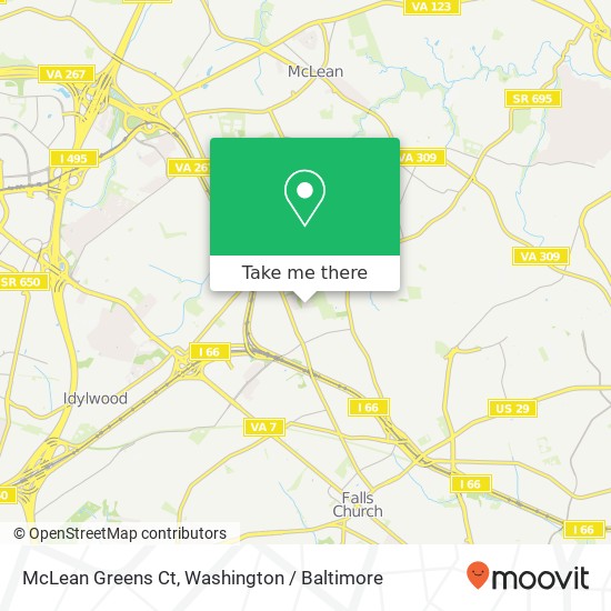 Mapa de McLean Greens Ct, Falls Church, VA 22043