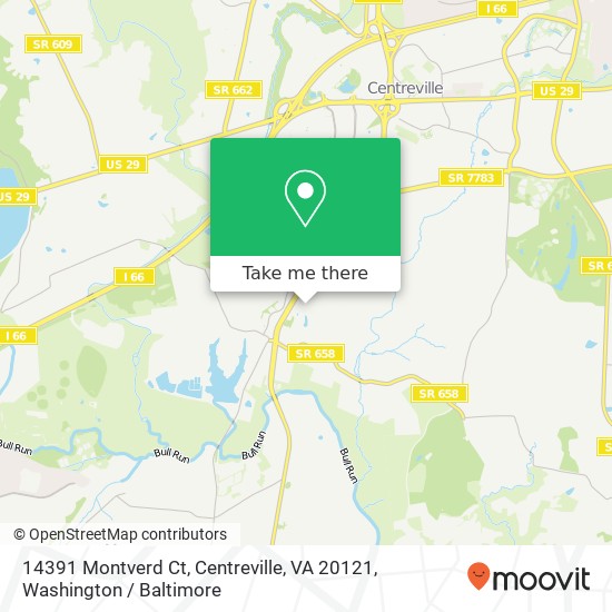Mapa de 14391 Montverd Ct, Centreville, VA 20121