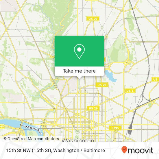 Mapa de 15th St NW (15th St), Washington, DC 20009