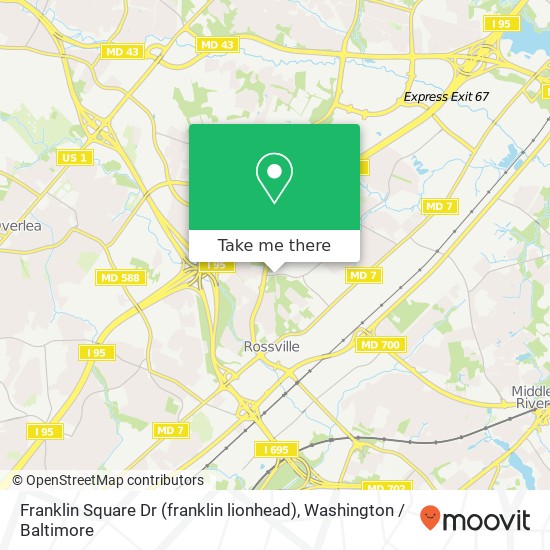 Mapa de Franklin Square Dr (franklin lionhead), Rosedale, MD 21237