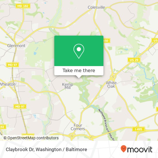 Claybrook Dr, Silver Spring, MD 20902 map