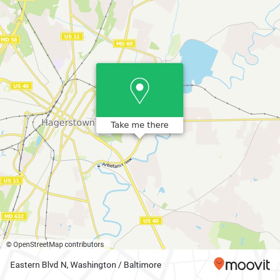 Mapa de Eastern Blvd N, Hagerstown, MD 21740