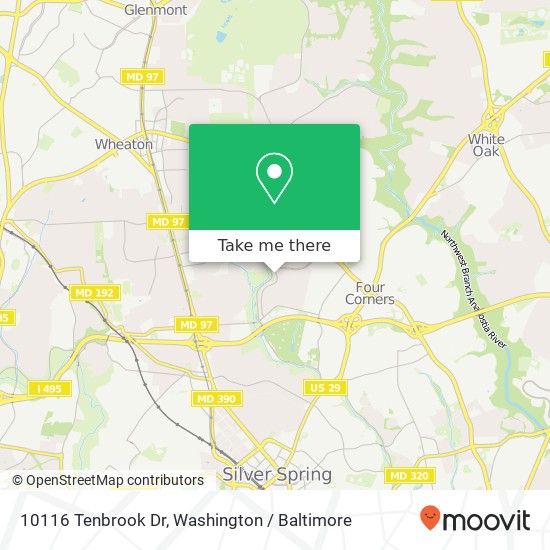 Mapa de 10116 Tenbrook Dr, Silver Spring, MD 20901