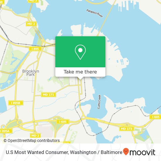 Mapa de U.S Most Wanted Consumer, 1631 Filbert St