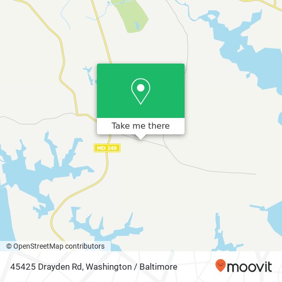 Mapa de 45425 Drayden Rd, Valley Lee, MD 20692