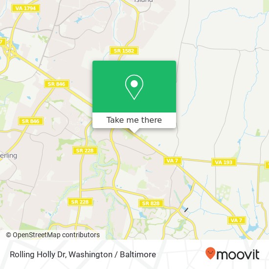 Mapa de Rolling Holly Dr, Herndon, VA 20170