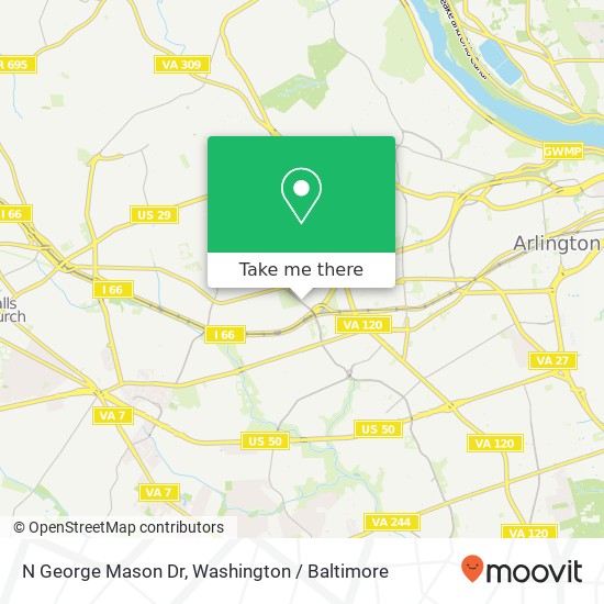 Mapa de N George Mason Dr, Arlington, VA 22205