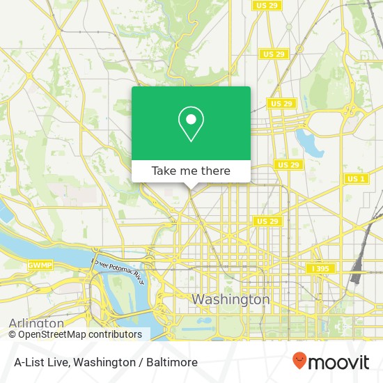 A-List Live, 1875 Connecticut Ave NW map