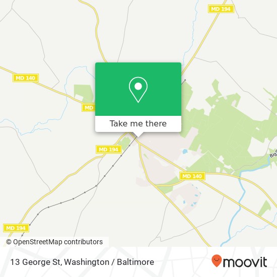 Mapa de 13 George St, Taneytown, MD 21787