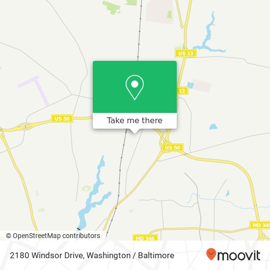 Mapa de 2180 Windsor Drive, 2180 Windsor Dr, Salisbury, MD 21801, USA