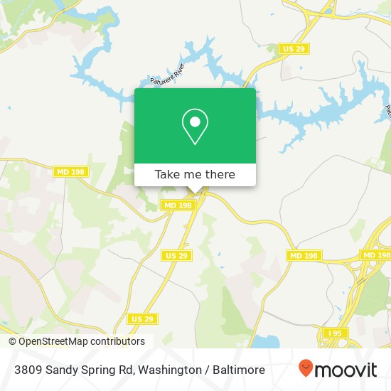 Mapa de 3809 Sandy Spring Rd, Burtonsville, MD 20866
