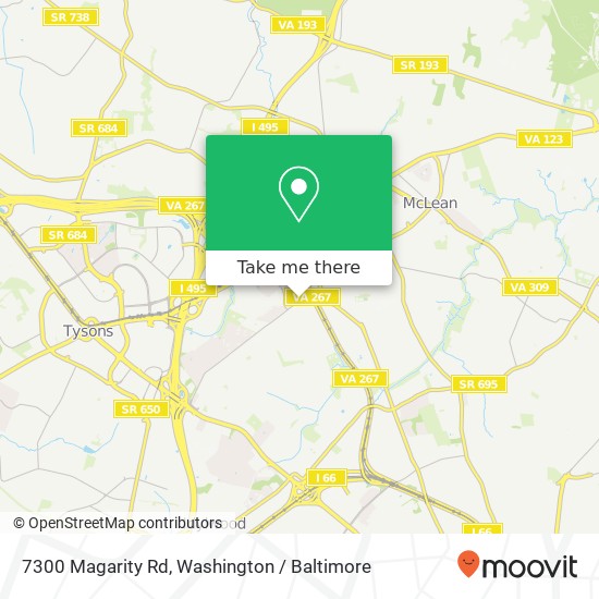 Mapa de 7300 Magarity Rd, Falls Church, VA 22043