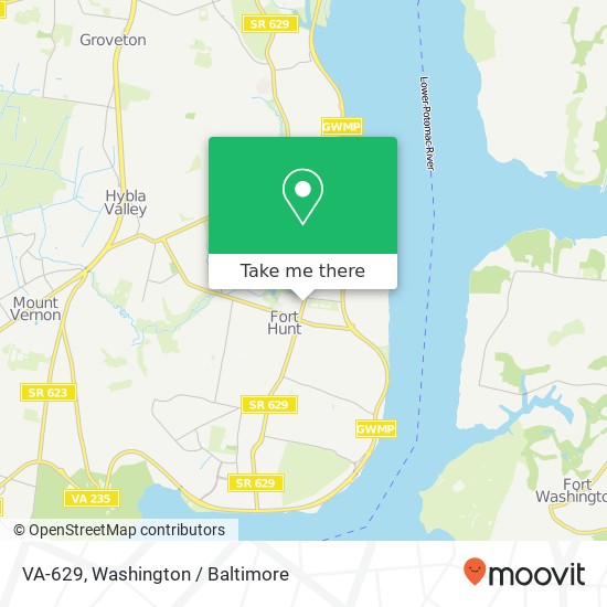 Mapa de VA-629, Alexandria, VA 22308