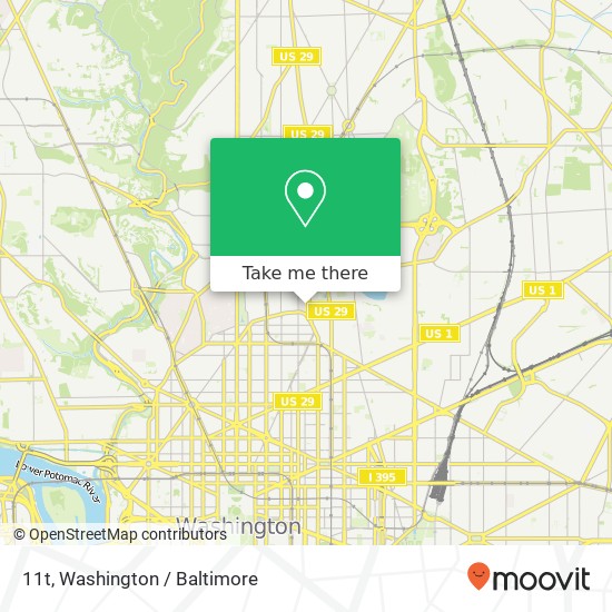 Mapa de 11t, 2301 11th St NW #11t, Washington, DC 20001, USA