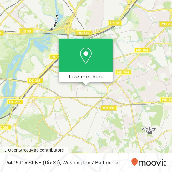 Mapa de 5405 Dix St NE (Dix St), Washington, DC 20019