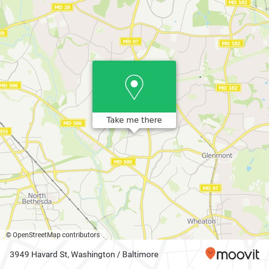 Mapa de 3949 Havard St, Silver Spring, MD 20906