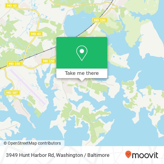 Mapa de 3949 Hunt Harbor Rd, Middle River, MD 21220