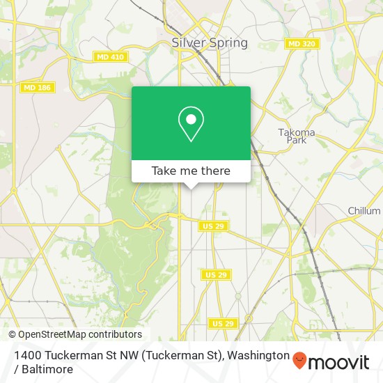 Mapa de 1400 Tuckerman St NW (Tuckerman St), Washington, DC 20011