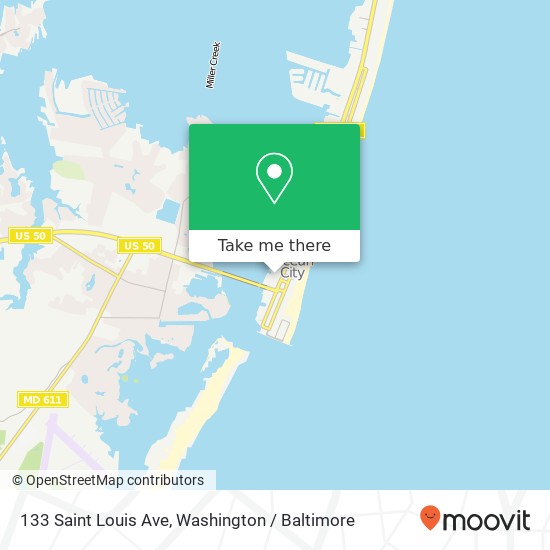 Mapa de 133 Saint Louis Ave, Ocean City, MD 21842