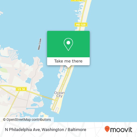 Mapa de N Philadelphia Ave, Ocean City, MD 21842