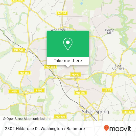 Mapa de 2302 Hildarose Dr, Silver Spring, MD 20902