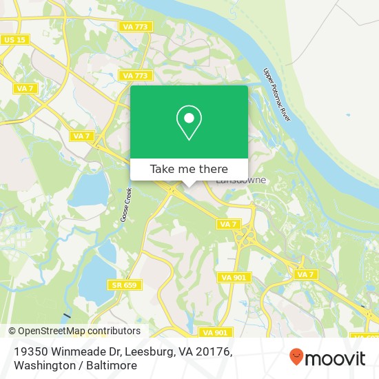 Mapa de 19350 Winmeade Dr, Leesburg, VA 20176