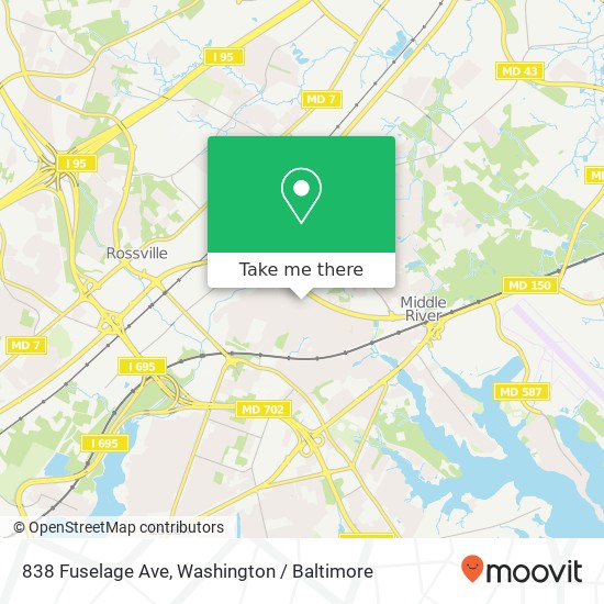 838 Fuselage Ave, Middle River, MD 21220 map