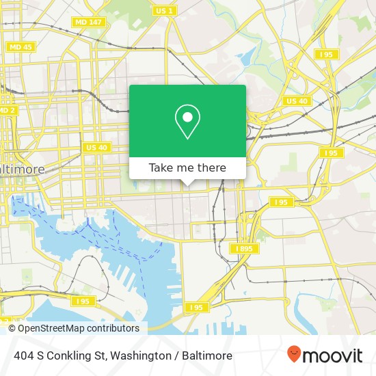 Mapa de 404 S Conkling St, Baltimore, MD 21224