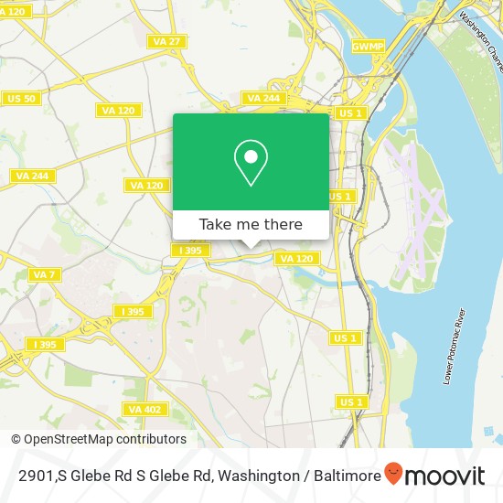 Mapa de 2901,S Glebe Rd S Glebe Rd, Arlington, VA 22206