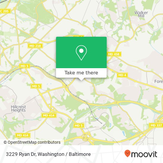 Mapa de 3229 Ryan Dr, Suitland, MD 20746