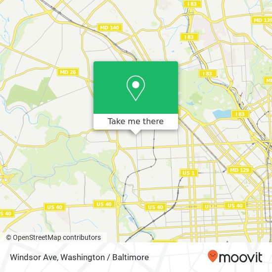 Windsor Ave, Baltimore, MD 21216 map
