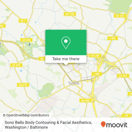 Mapa de Sono Bello Body Contouring & Facial Aesthetics, 8405 Greensboro Dr