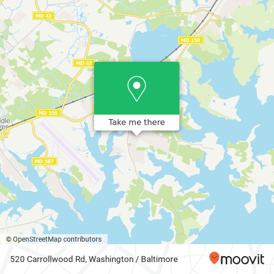 Mapa de 520 Carrollwood Rd, Middle River, MD 21220