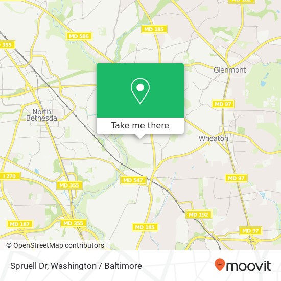 Mapa de Spruell Dr, Kensington, MD 20895