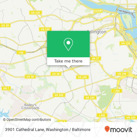 Mapa de 3901 Cathedral Lane, 3901 Cathedral Ln, Arlington, VA 22203, USA