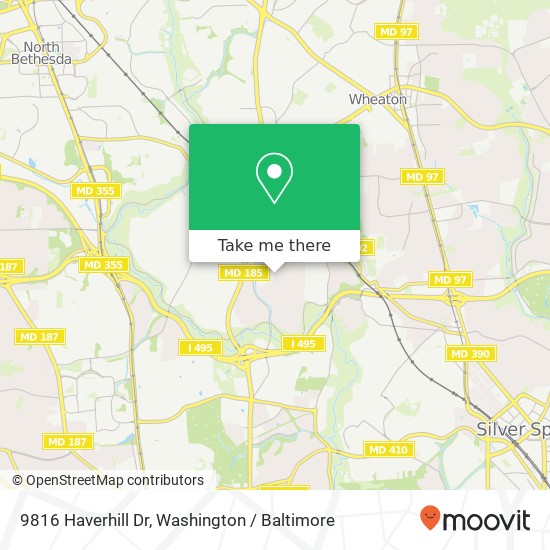 Mapa de 9816 Haverhill Dr, Kensington, MD 20895