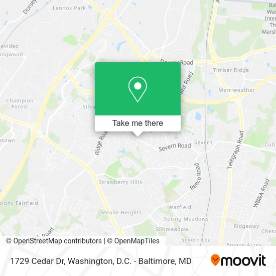 1729 Cedar Dr, Severn, MD 21144 map