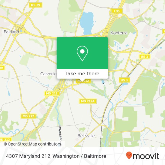 Mapa de 4307 Maryland 212, 4307 MD-212, Beltsville, MD 20705, USA