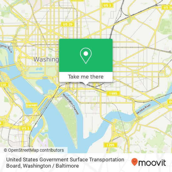 United States Government Surface Transportation Board, 395 E St SW map