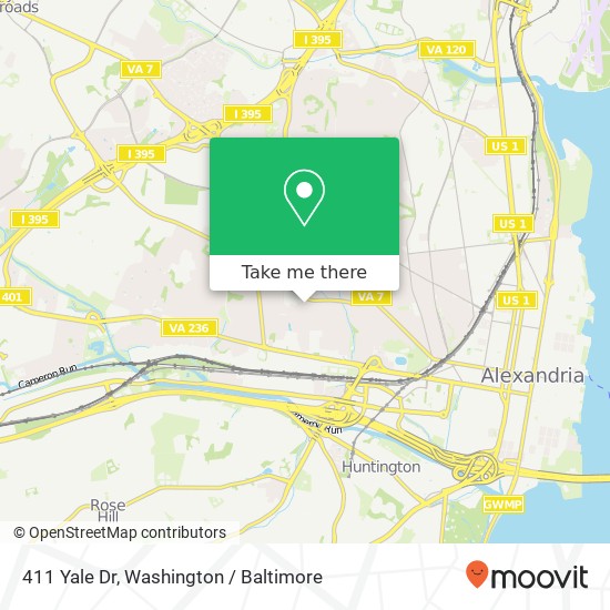 Mapa de 411 Yale Dr, Alexandria, VA 22314