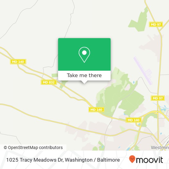 Mapa de 1025 Tracy Meadows Dr, Westminster, MD 21158